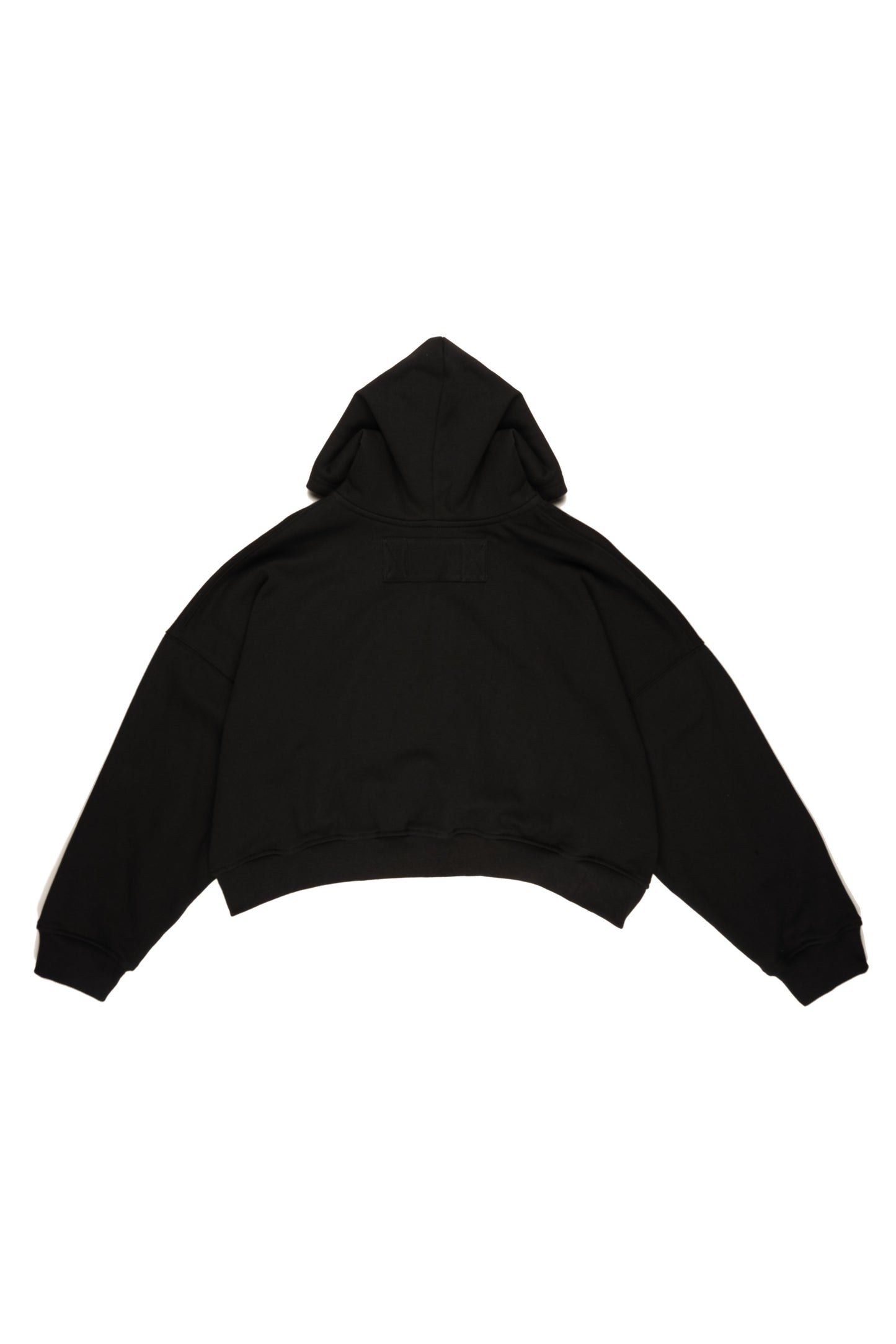 CROPPED PULLOVER HOODIE : BLACK