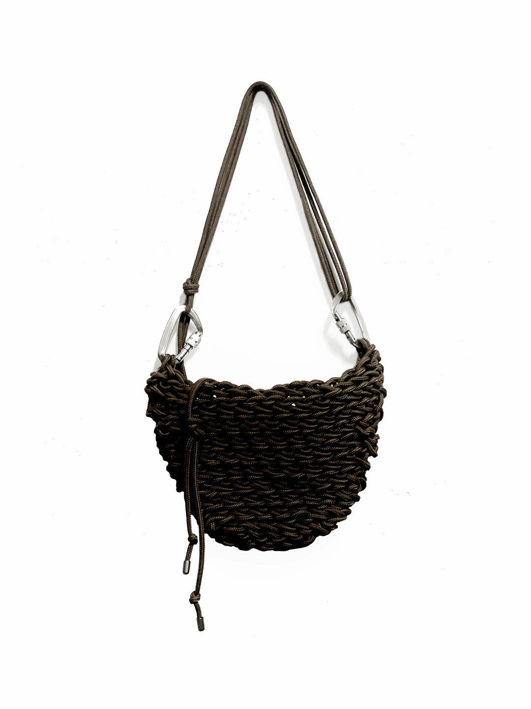 CHANTEL LE + SEBASTIEN AMI KNITTED CROCHET CROSSBODY BAG : BLACK