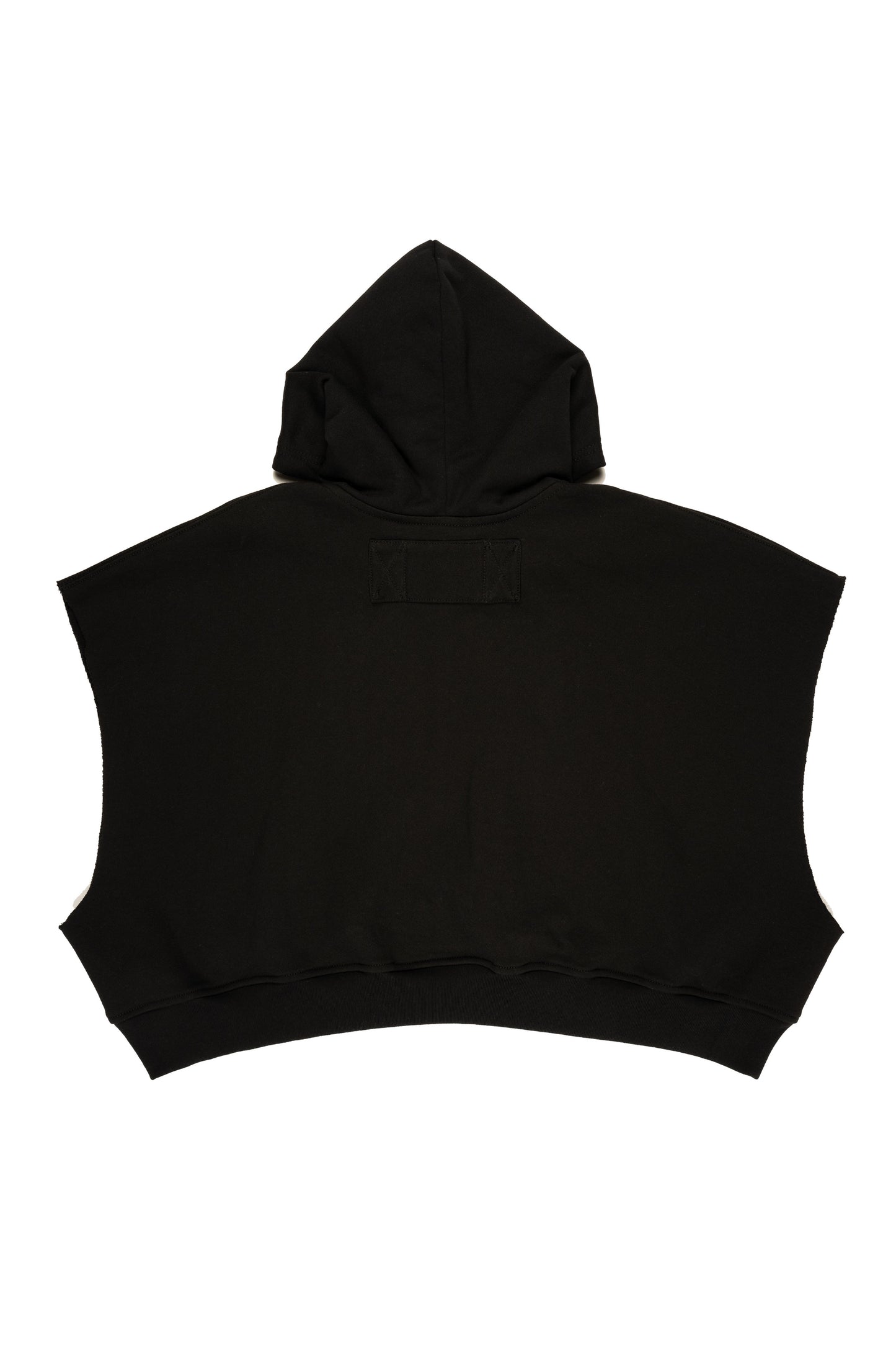 SLEEVELESS CROPPED PULLOVER HOODIE : BLACK