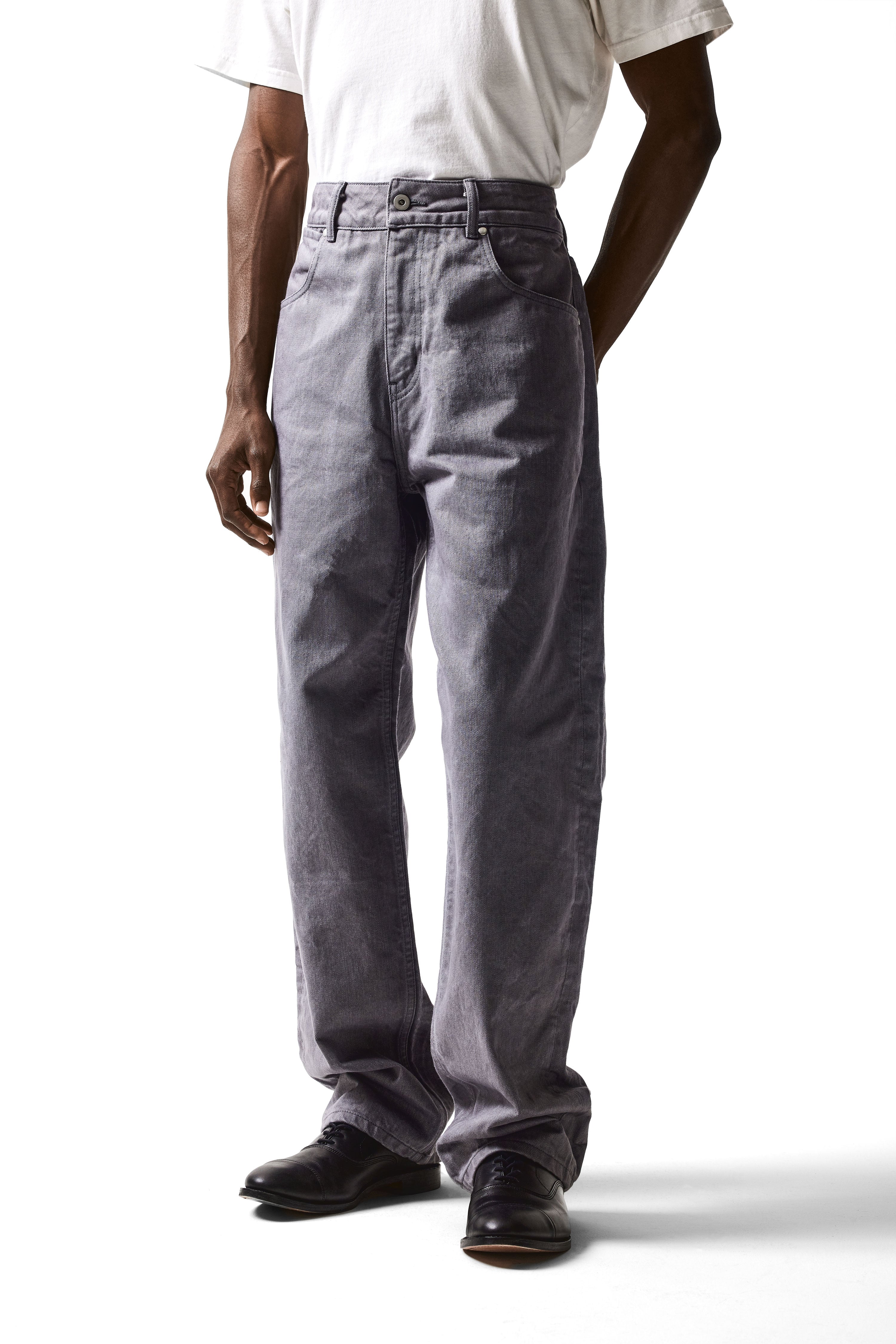 WORKER WIDE-LEG JEANS : GRAY