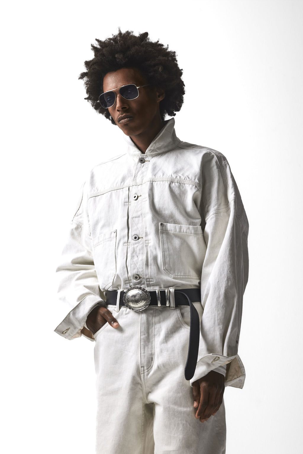TYPE-2 DENIM WORK JACKET : CREAM WHITE