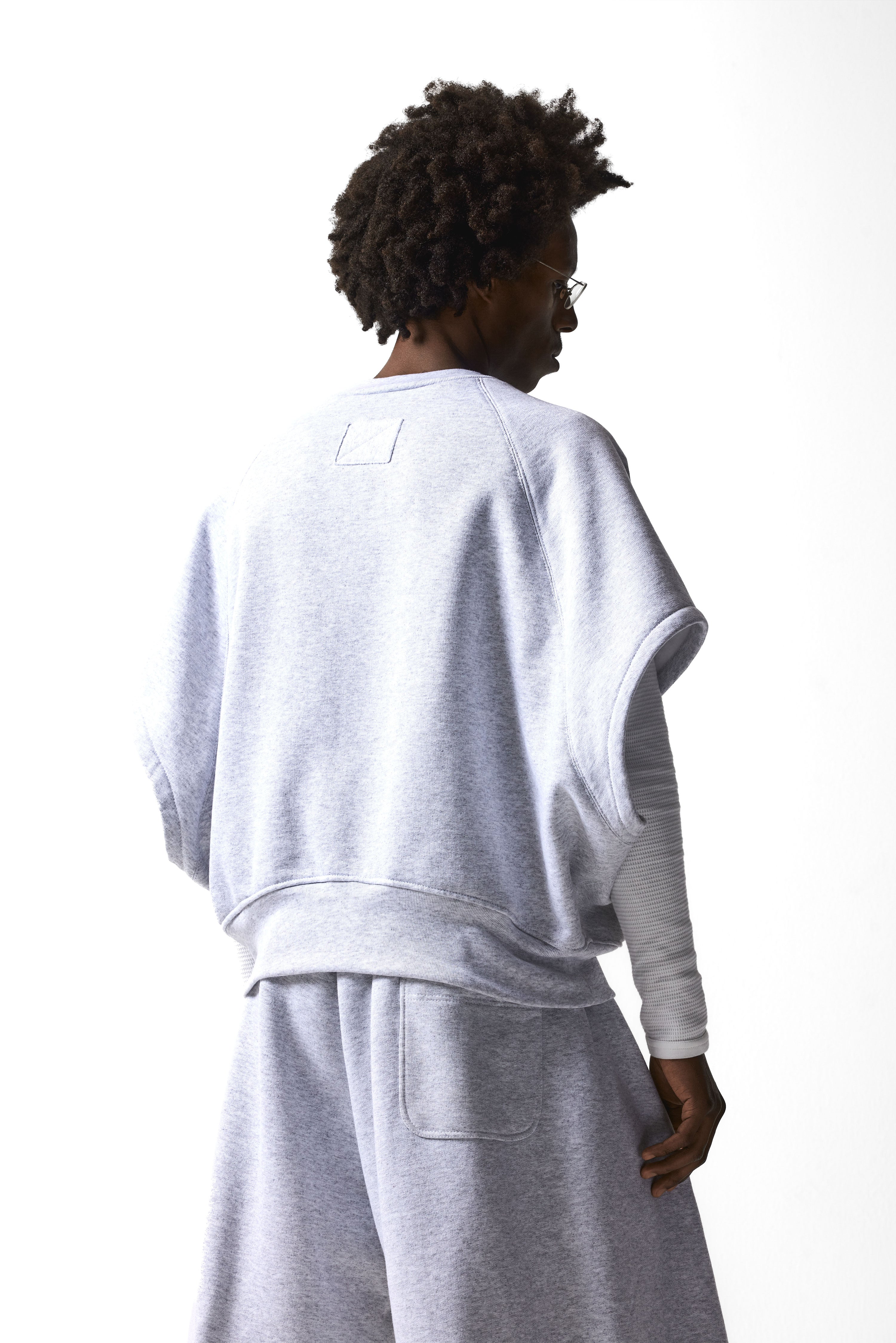 RAGLAN SMOCK T-SHIRT : HEATHER GRAY