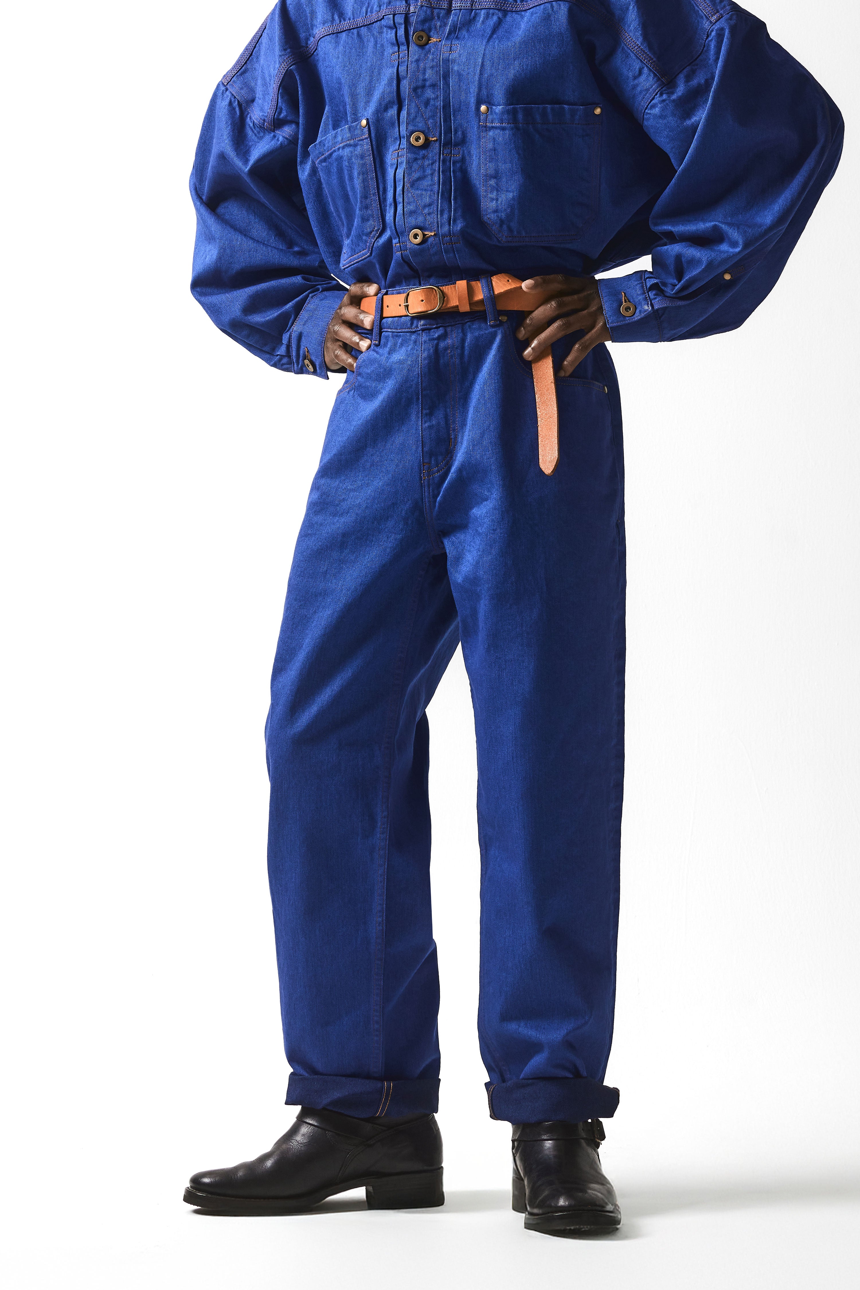 WORKER WIDE-LEG JEANS : HAITIAN BLUE