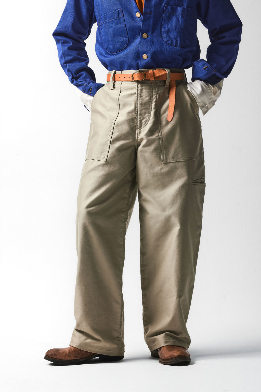 CARGO CHORE PANT : OFF-CREAM