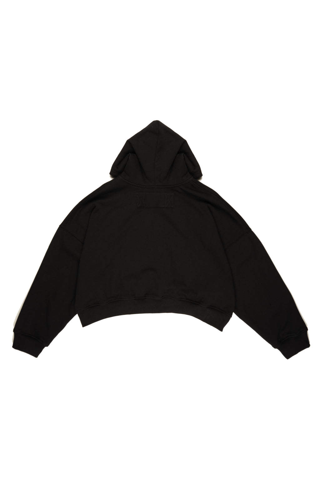 CROPPED PULLOVER HOODIE : BLACK