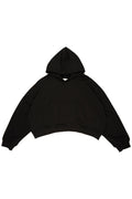 CROPPED PULLOVER HOODIE : BLACK