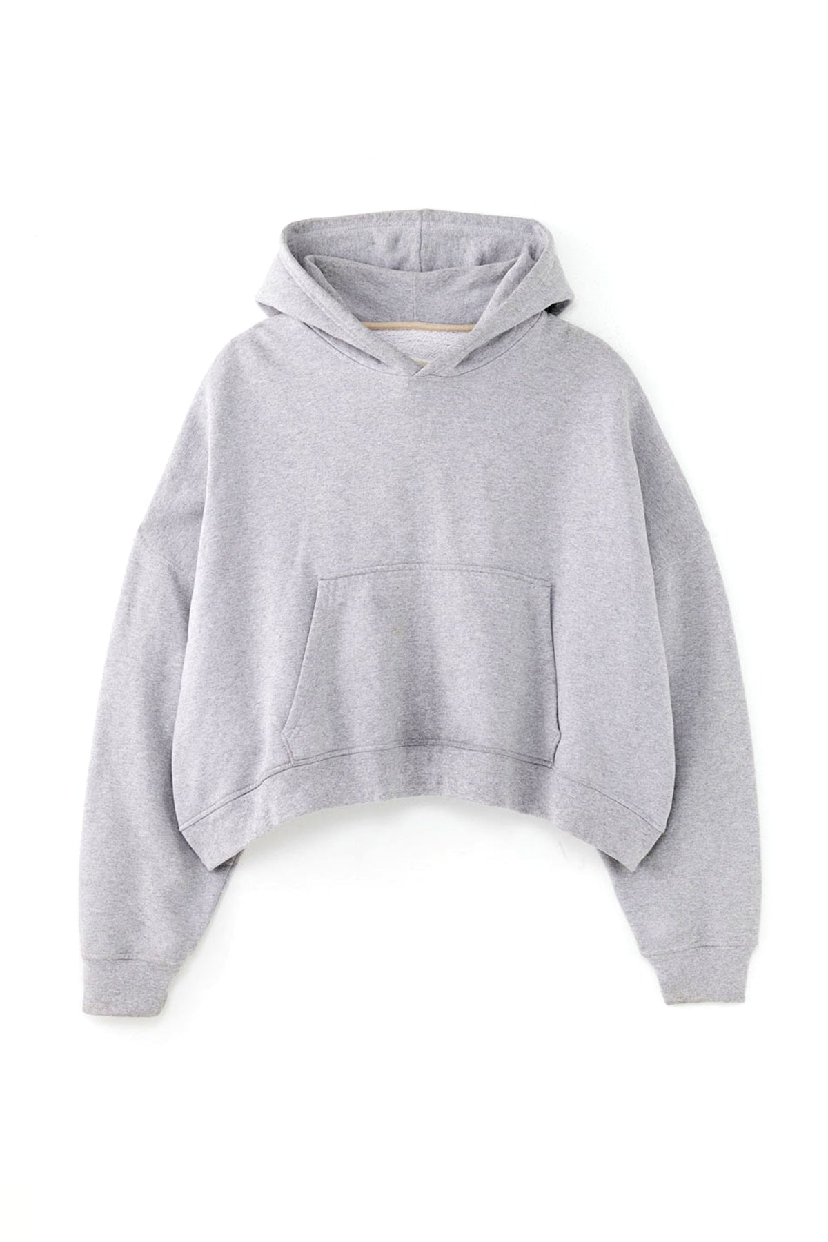 CROPPED PULLOVER HOODIE : HEATHER GRAY – SEBASTIEN AMI