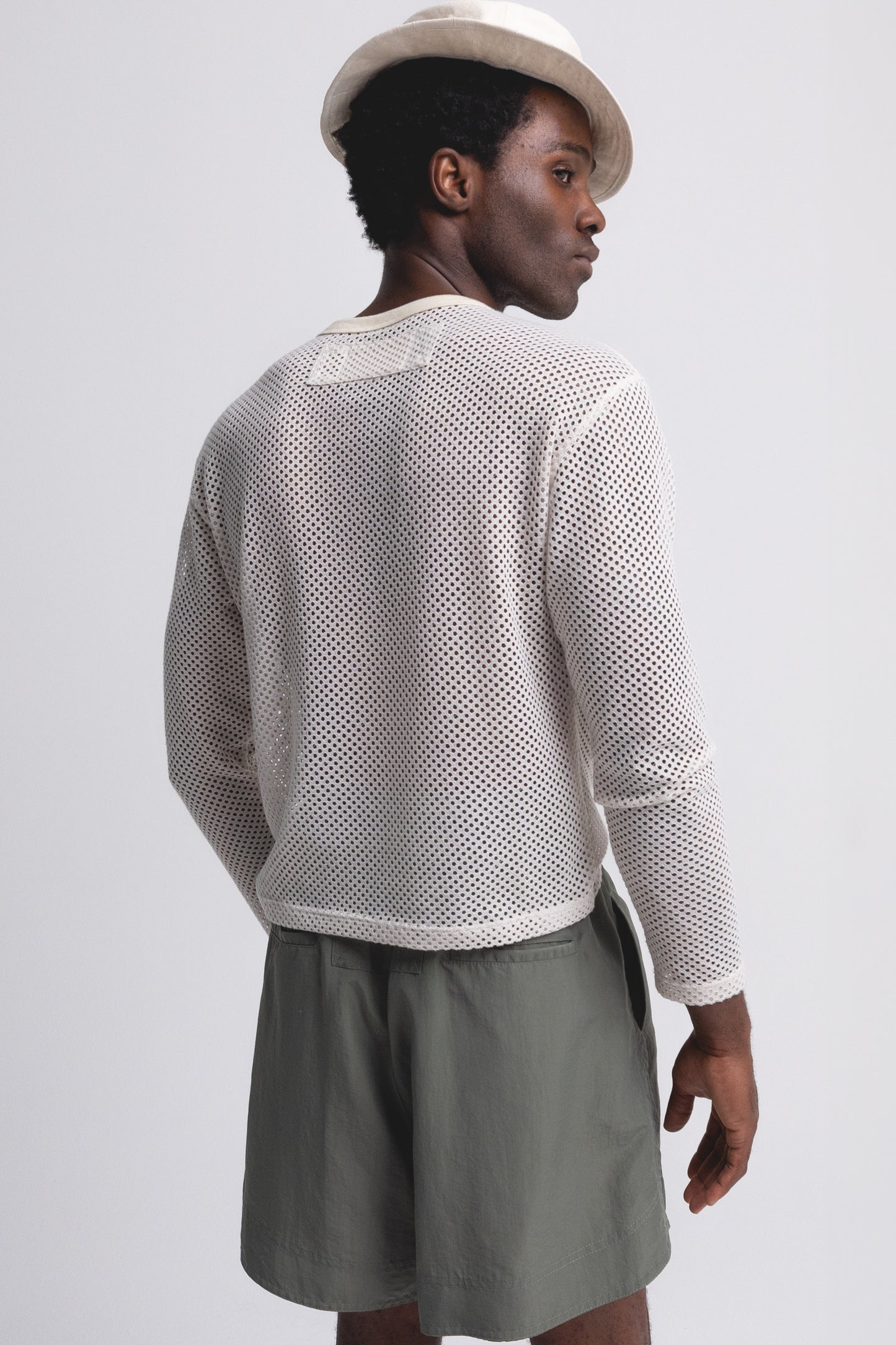 PLEATED TRACK SHORTS : SAGE