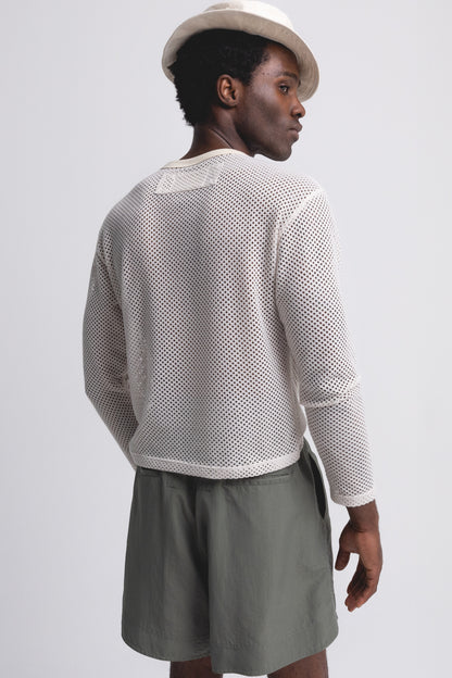 PLEATED TRACK SHORTS : SAGE