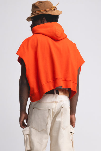 SLEEVELESS CROPPED PULLOVER HOODIE : BO