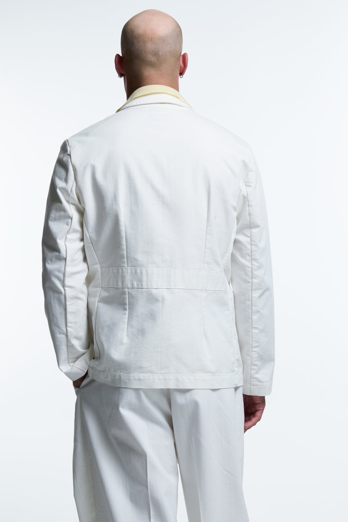 CHORE BLAZER : WHITE COTTON TWILL