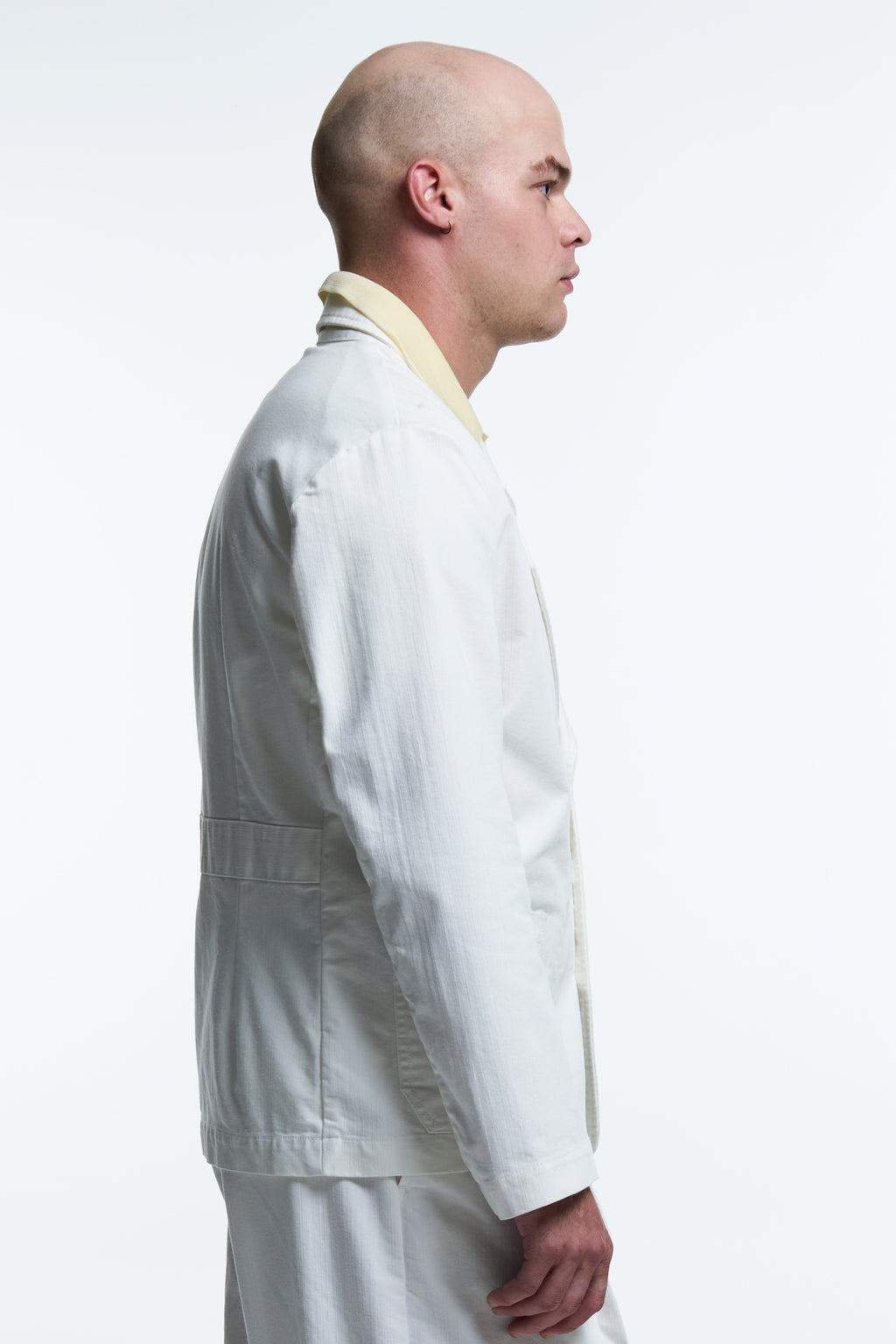 CHORE BLAZER : WHITE COTTON TWILL