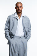 CAMP COLLAR SHIRT : GRAY SUITING