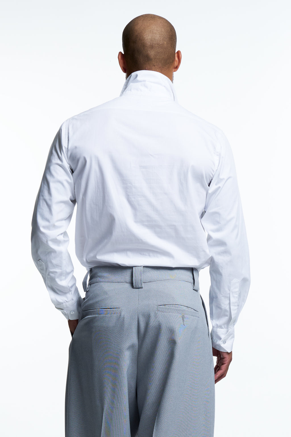 CAMP COLLAR SHIRT : WHITE COTTON POPLIN