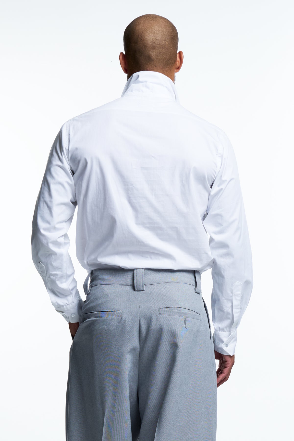 CAMP COLLAR SHIRT : WHITE COTTON POPLIN