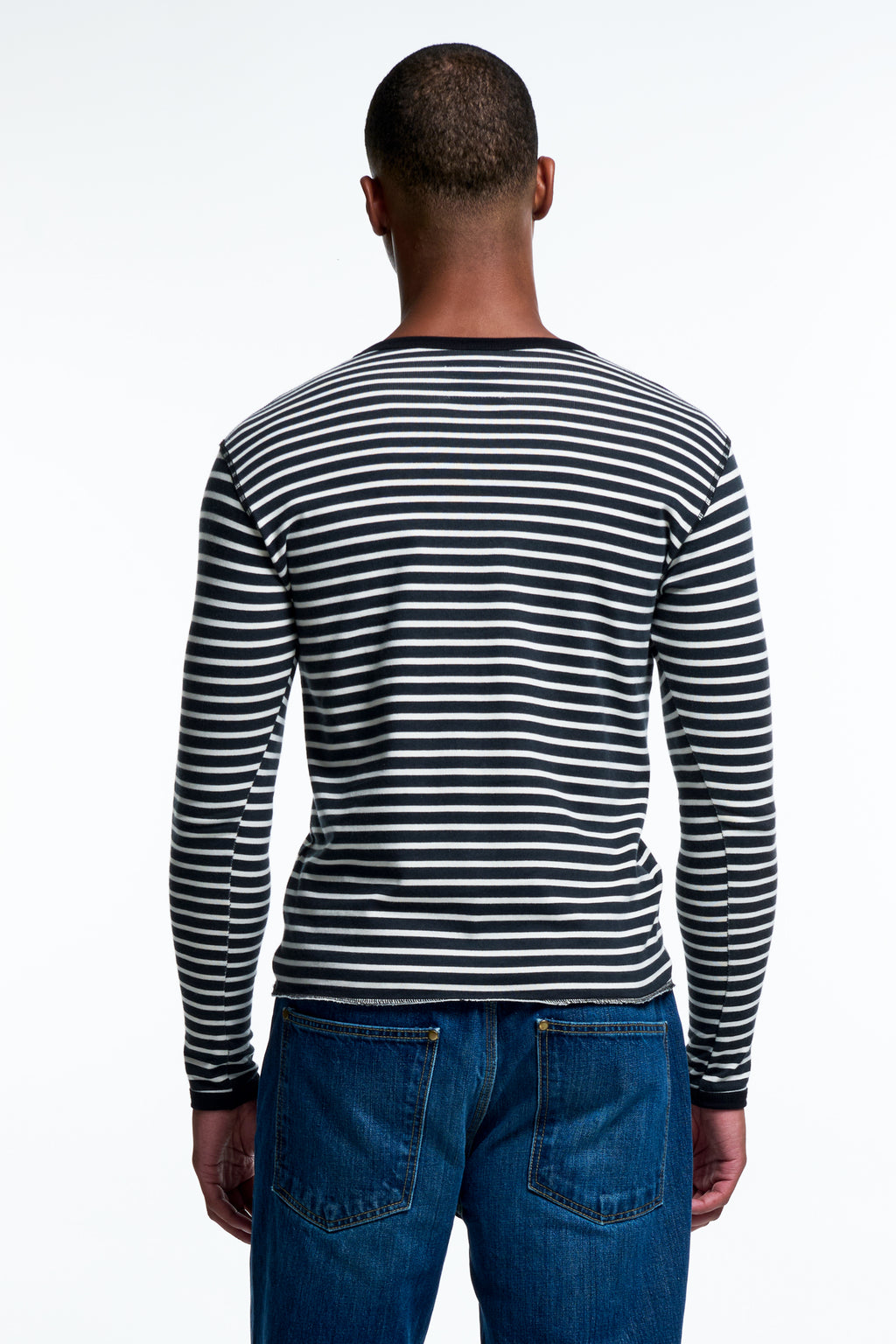 HALF HENLEY SHIRT : STRIPE