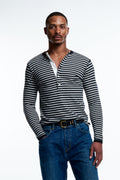 HALF HENLEY SHIRT : STRIPE
