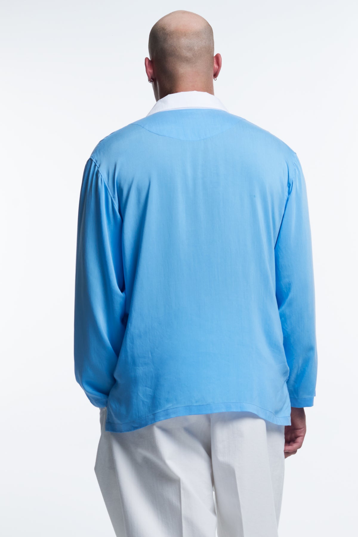 CAMP COLLAR RUGBY SHIRT : LIGHT BLUE