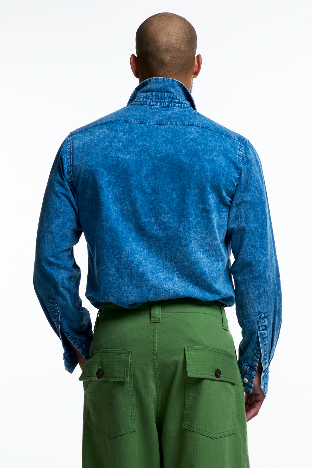 CAMP COLLAR SHIRT : WASHED INDIGO