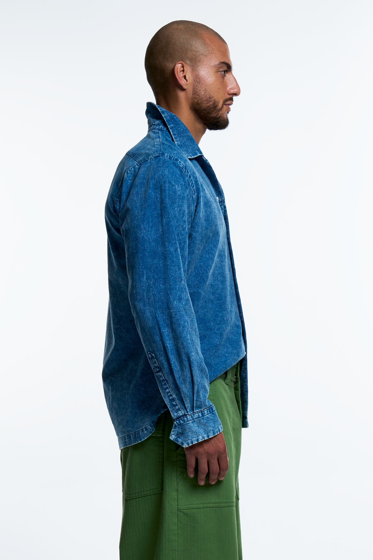 CAMP COLLAR SHIRT : WASHED INDIGO