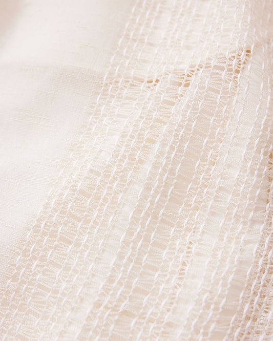 PLEATED BOXER SHORTS : NATURAL SHEER