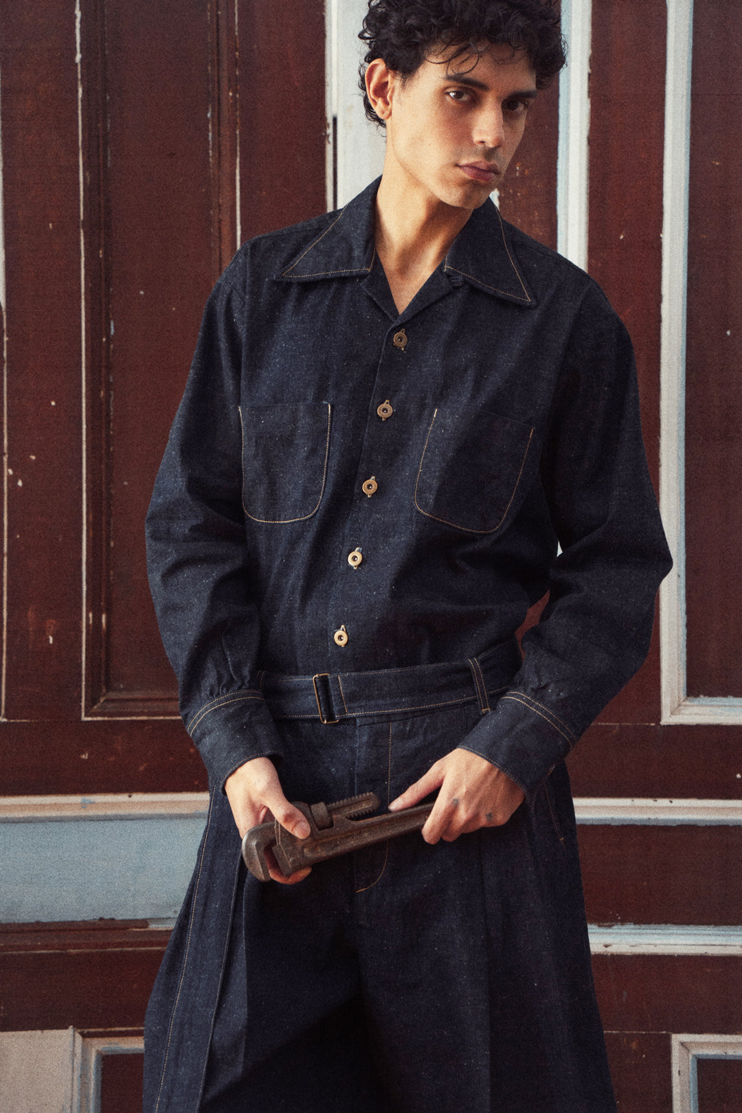 "THE CLASSIC" SHIRT : SPECKLED DENIM