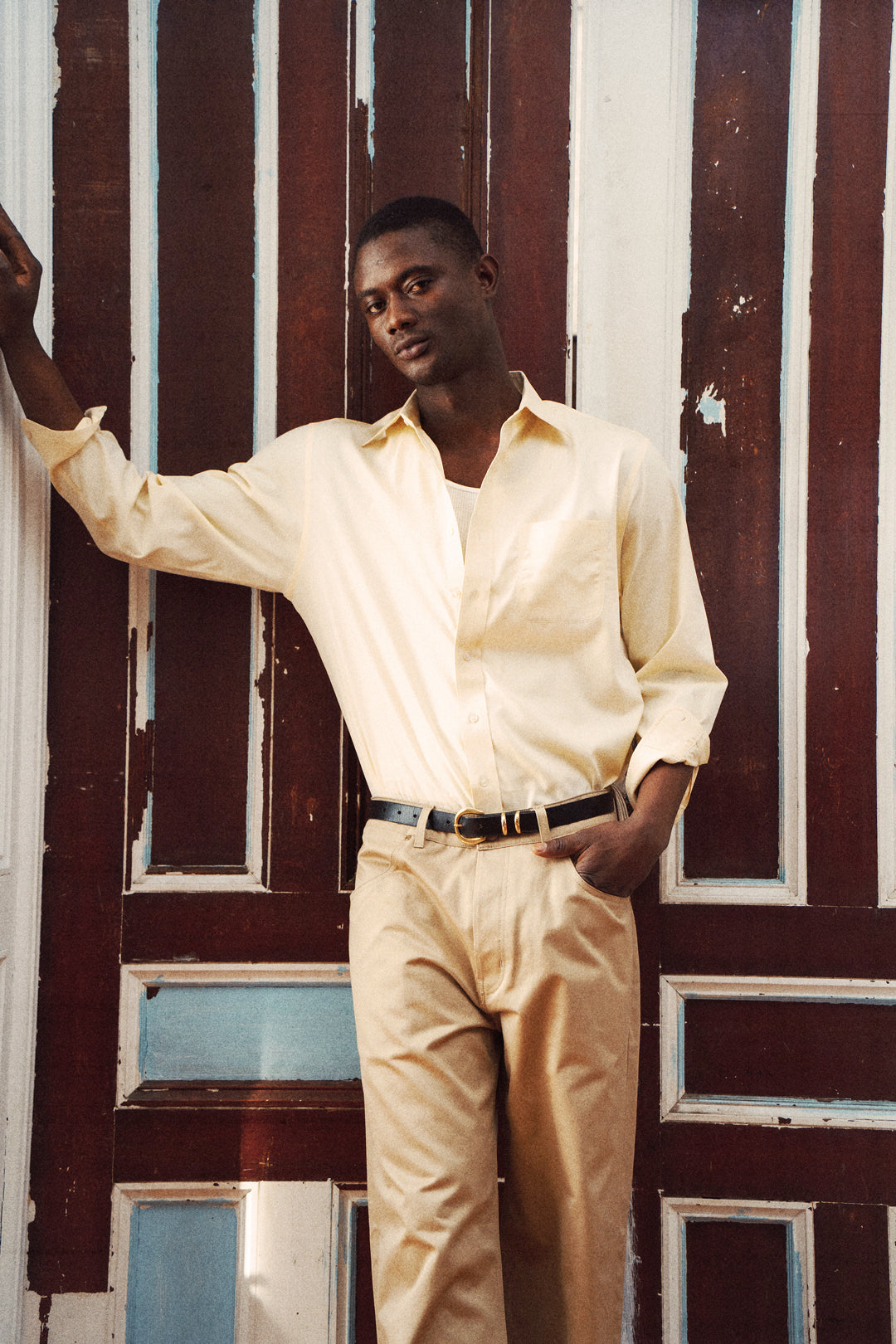SIMPLE BUTTON DOWN SHIRT : CANARY YELLOW