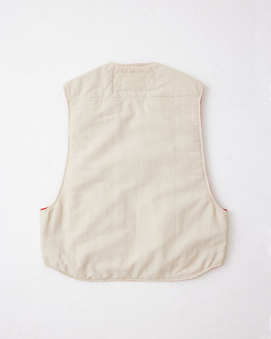 UTILITY PUFFER VEST : BONE/BLOOD ORANGE