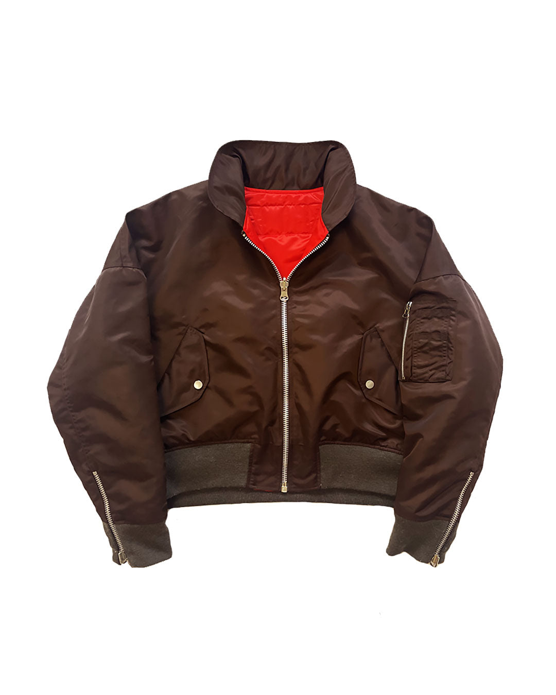 SA-22 BOMBER JACKET : BROWN/BLOOD ORANGE – SEBASTIEN AMI.